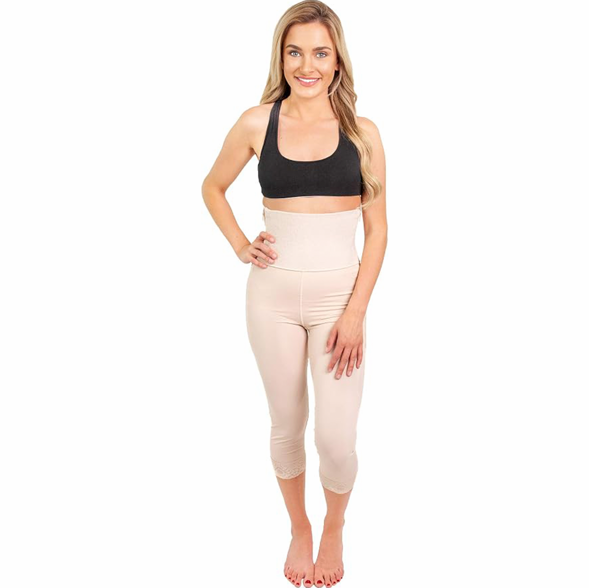 Mid-Calf Girdle – 6" Waistband, Open Crotch – ContourMD (Style 26)