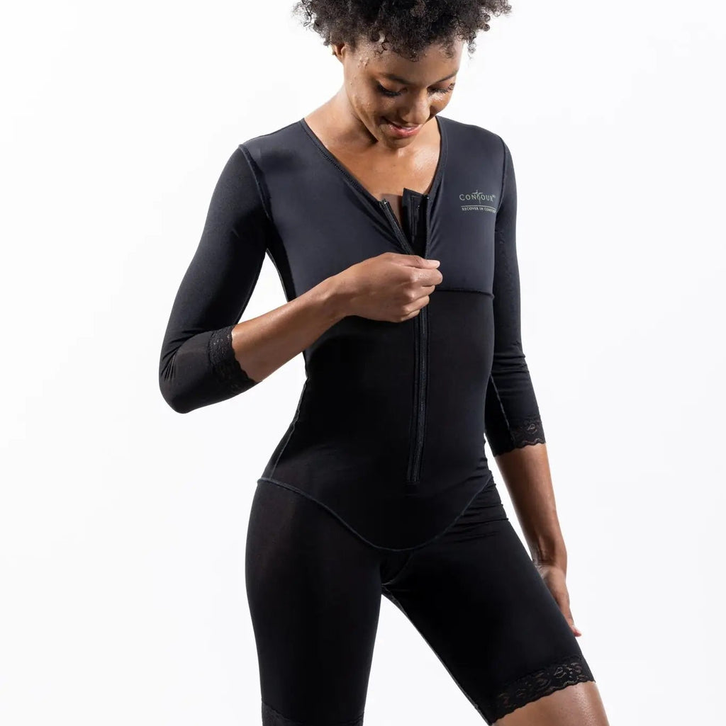 Mid-Thigh Body Shaper with Sleeves – ContourMD (Style 27S)
