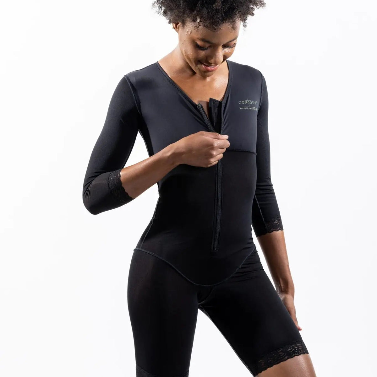 Mid-Thigh Body Shaper with Sleeves – ContourMD (Style 27S)