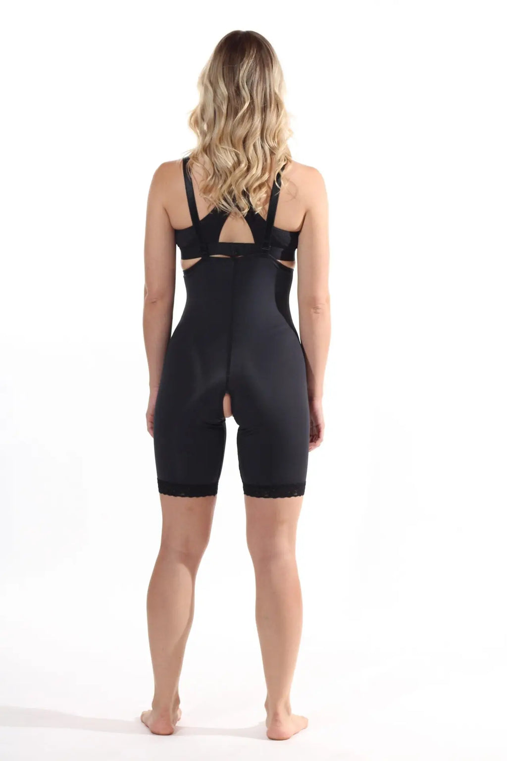 Mid-Thigh Body Garment with Suspenders & Side Zippers – ContourMD (Style 34Z-MTW2)