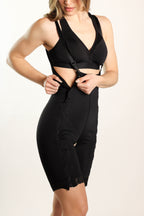 Mid-Thigh Body Garment with Suspenders & Full-Length Zippers – ContourMD (Style 34FLZ)